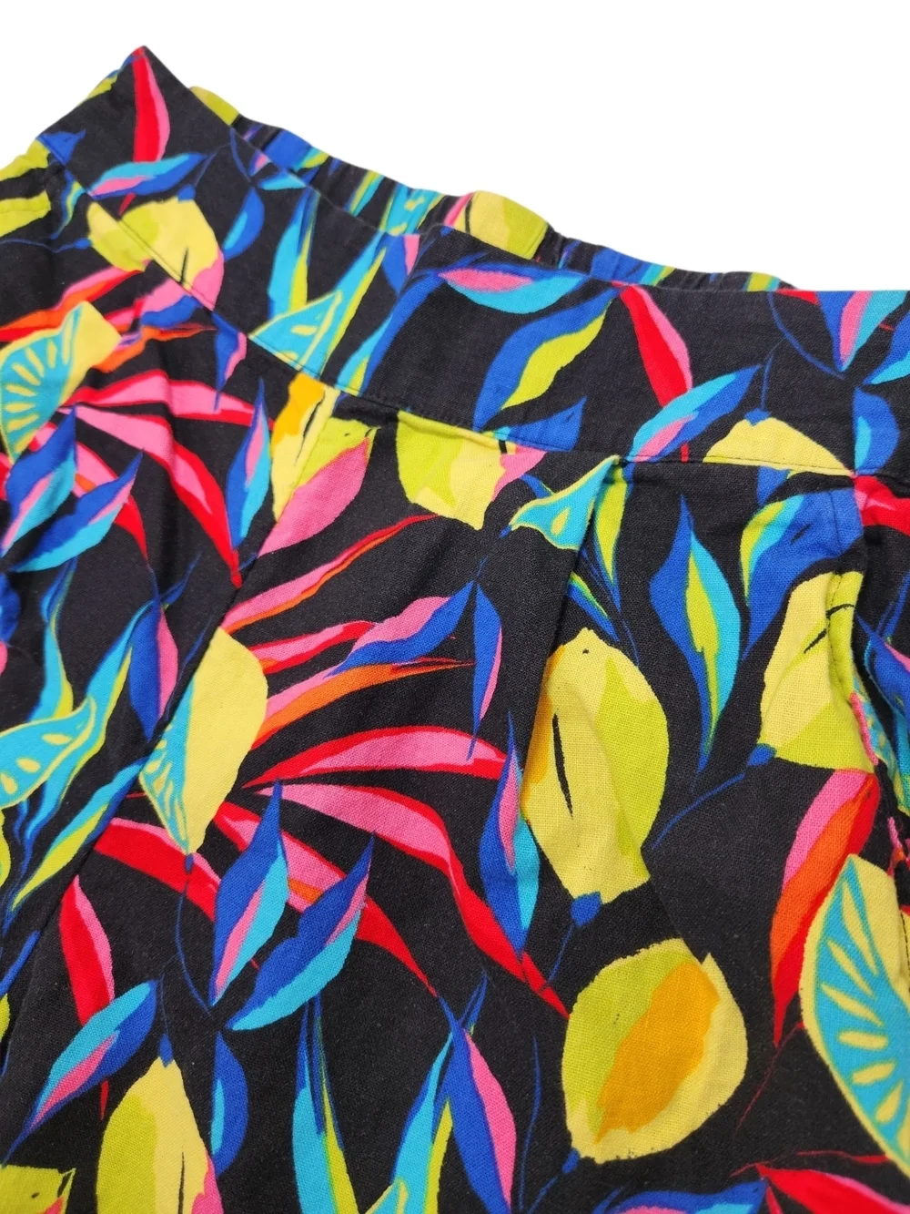 Tabitha Brown for Target Linen Blend Tropical Wide Leg Pants Medium Resort Lemon - Picture 7 of 16